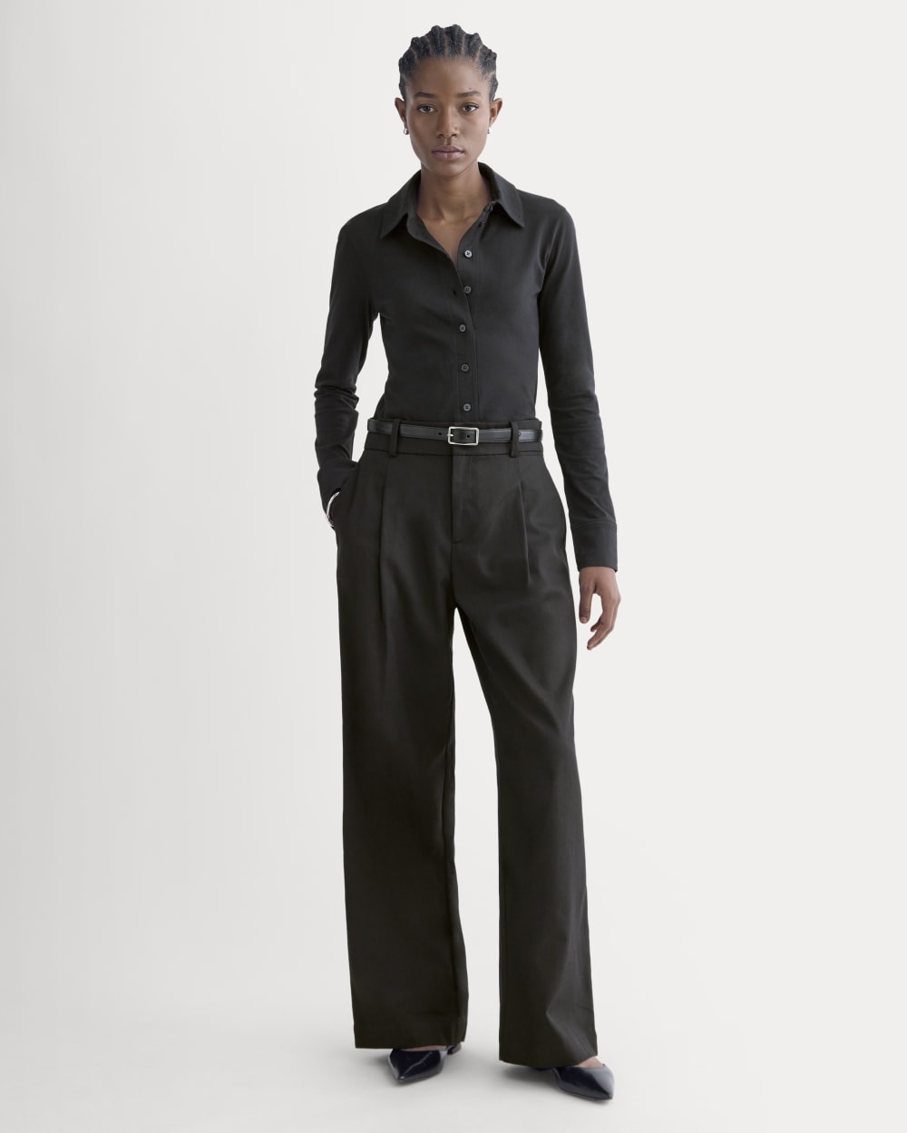 Button-Up Shirt in Essential Cotton | Black