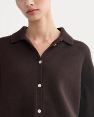 Cashmere Button-Up Shirt | Dark Chocolate