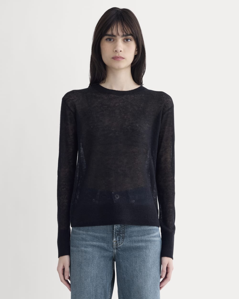 The Air Alpaca™ Relaxed Crew Top | Black