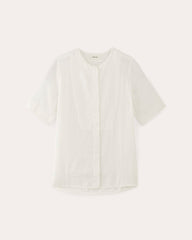 The Bib Shirt in Linen | White