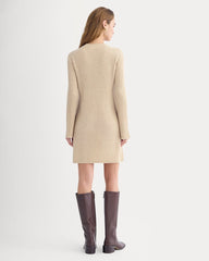 Cashmere Long-Sleeve Mini Dress | Heather Light Camel