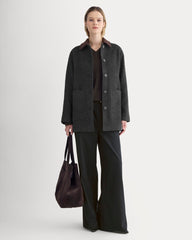 Italian Car Coat | Carbone/Black