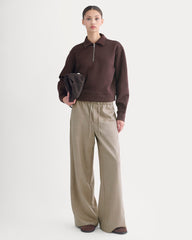 Luxe Fleece Zip Polo | Dark Chocolate