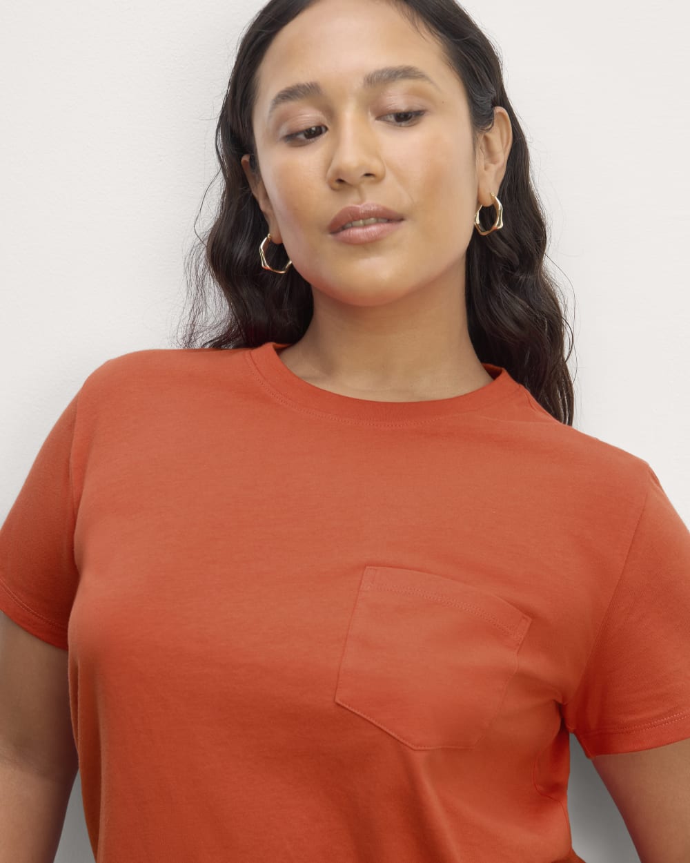 The Box-Cut Tee in Essential Cotton | Poppy Red | Pocket