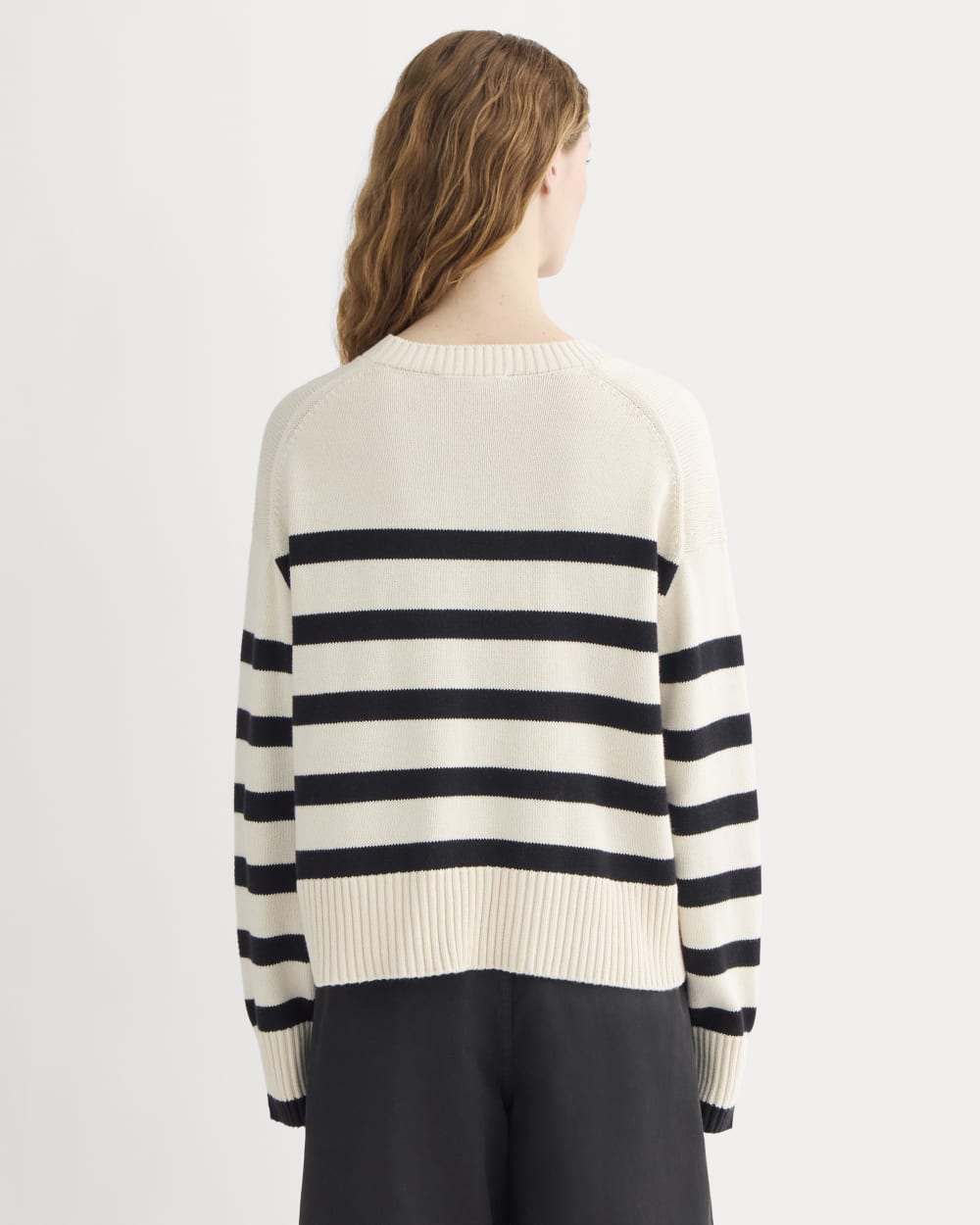 The Boxy Sweater in Everyday Cotton | Canvas / Black