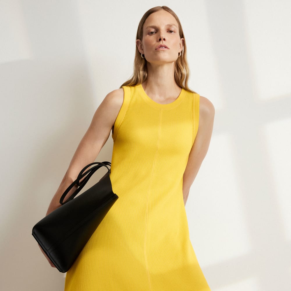 The  Organic Cotton Waffle Tank Dress | High Visibility Yellow