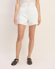 The A-Line Denim Short | Bright White