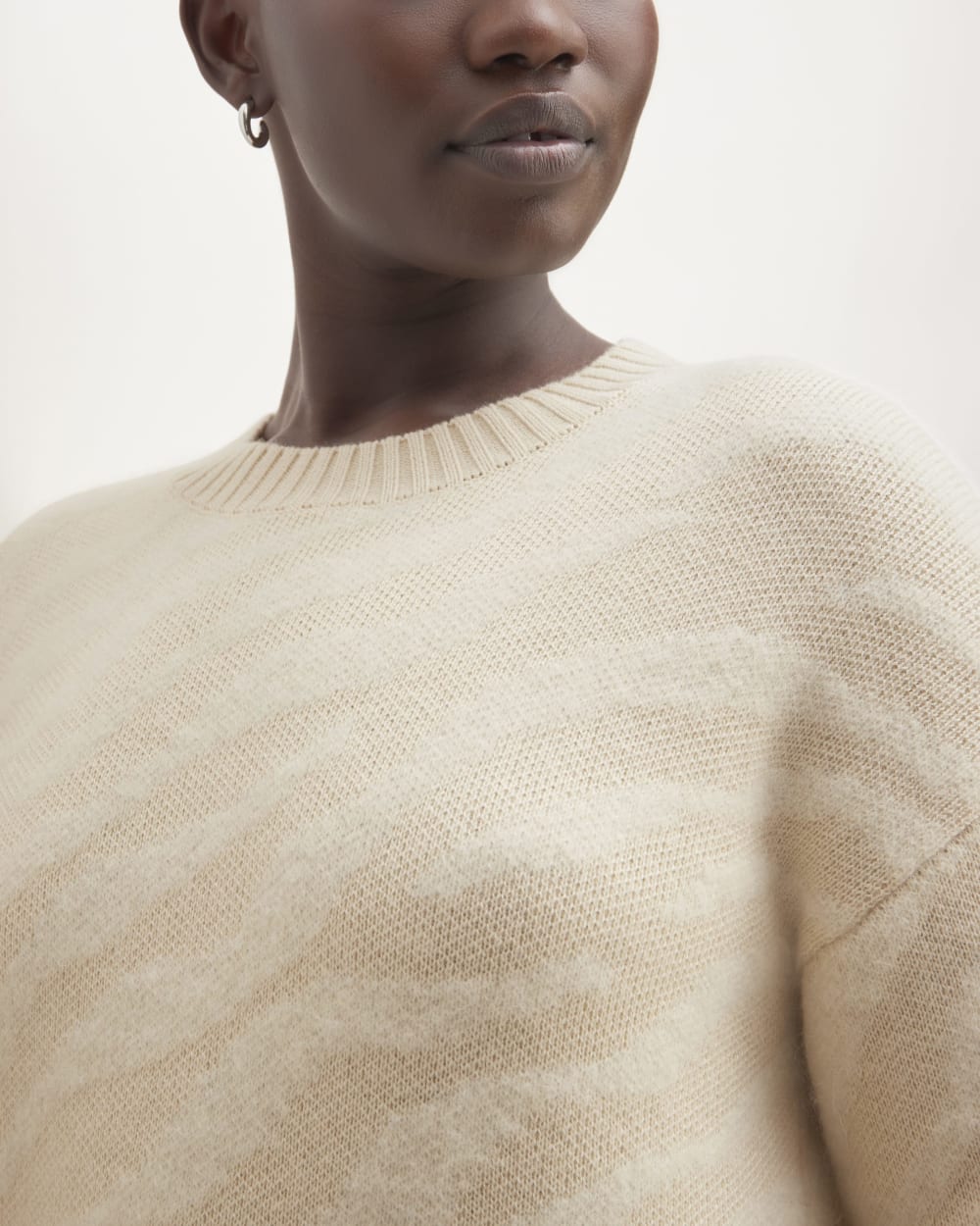 The Alpaca Tiger Jacquard Crewneck | Canvas / Snow