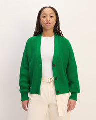 The Boxy Cardigan in Everyday Cotton | Grass Green