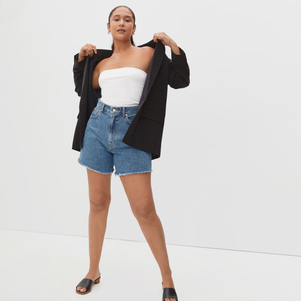 The A-Line Denim Short | Medium Indigo