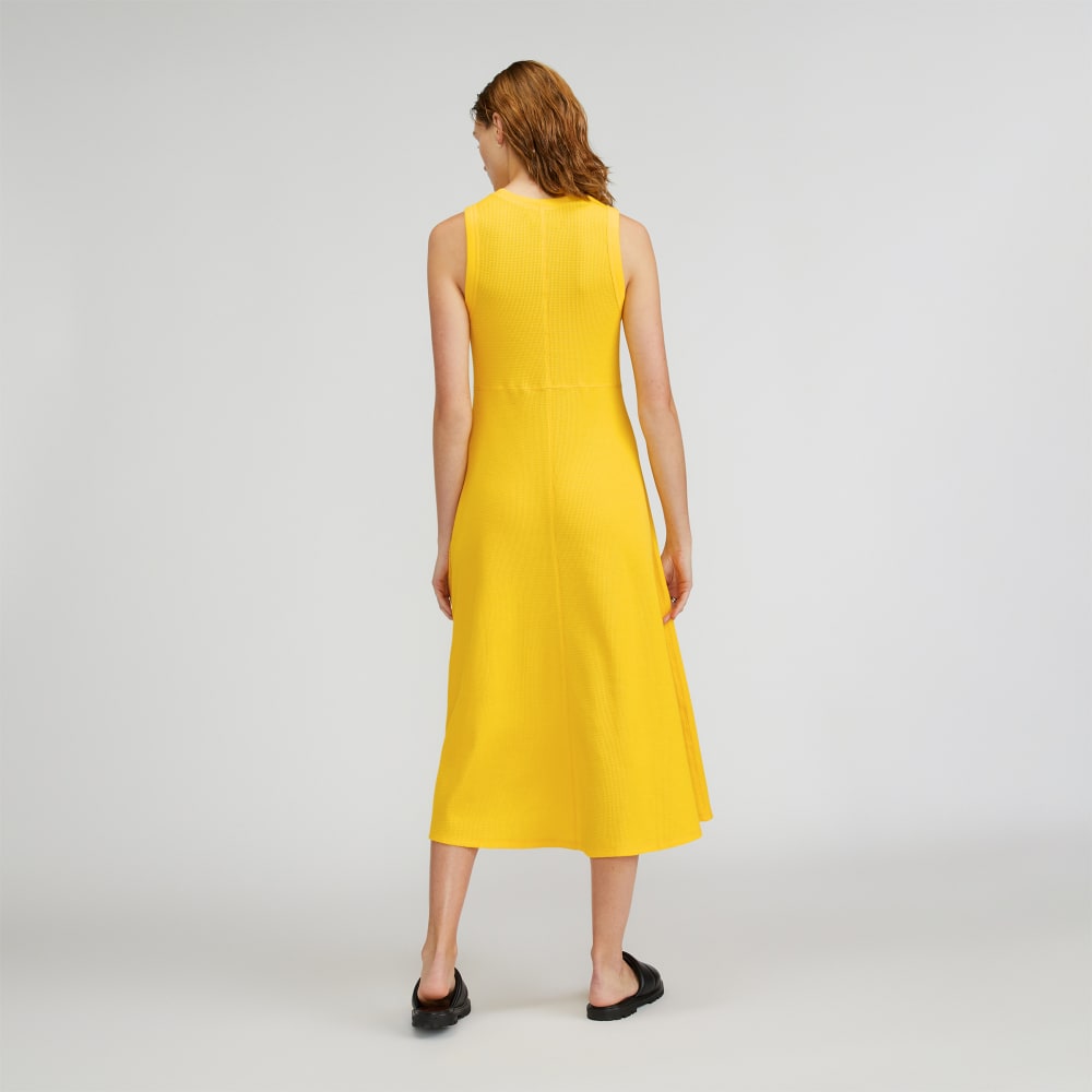 The  Organic Cotton Waffle Tank Dress | High Visibility Yellow