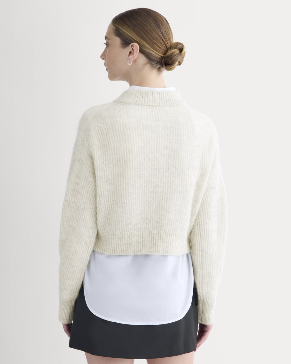 Cropped Cocoon Sweater in Alpaca | Almond