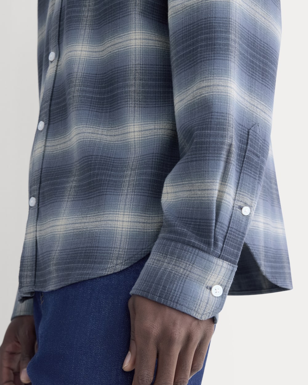 Brushed Flannel Shirt | Blue Ombre Plaid