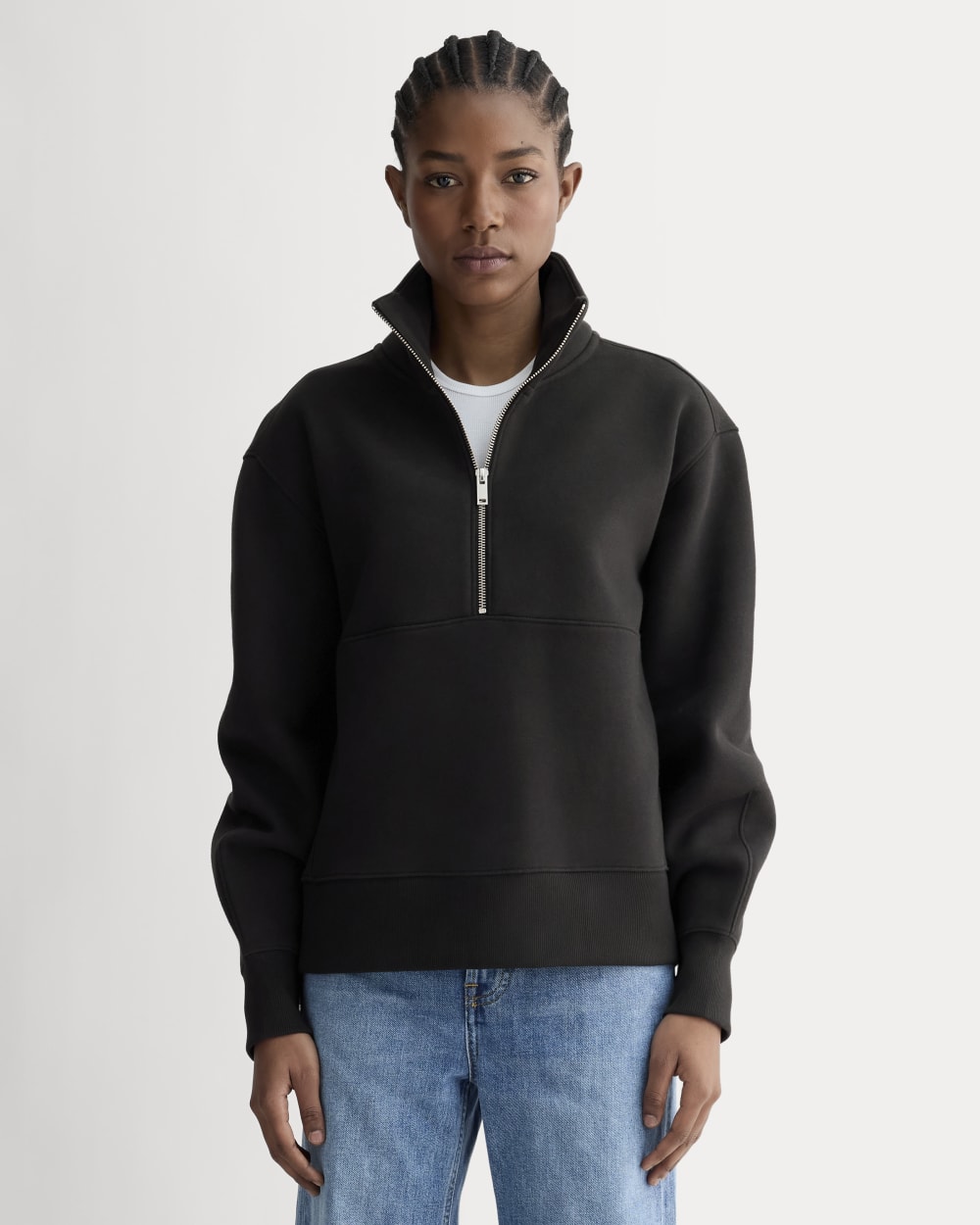 Luxe Fleece Half-Zip Sweatshirt | Black
