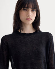 The Air Alpaca™ Relaxed Crew Top | Black