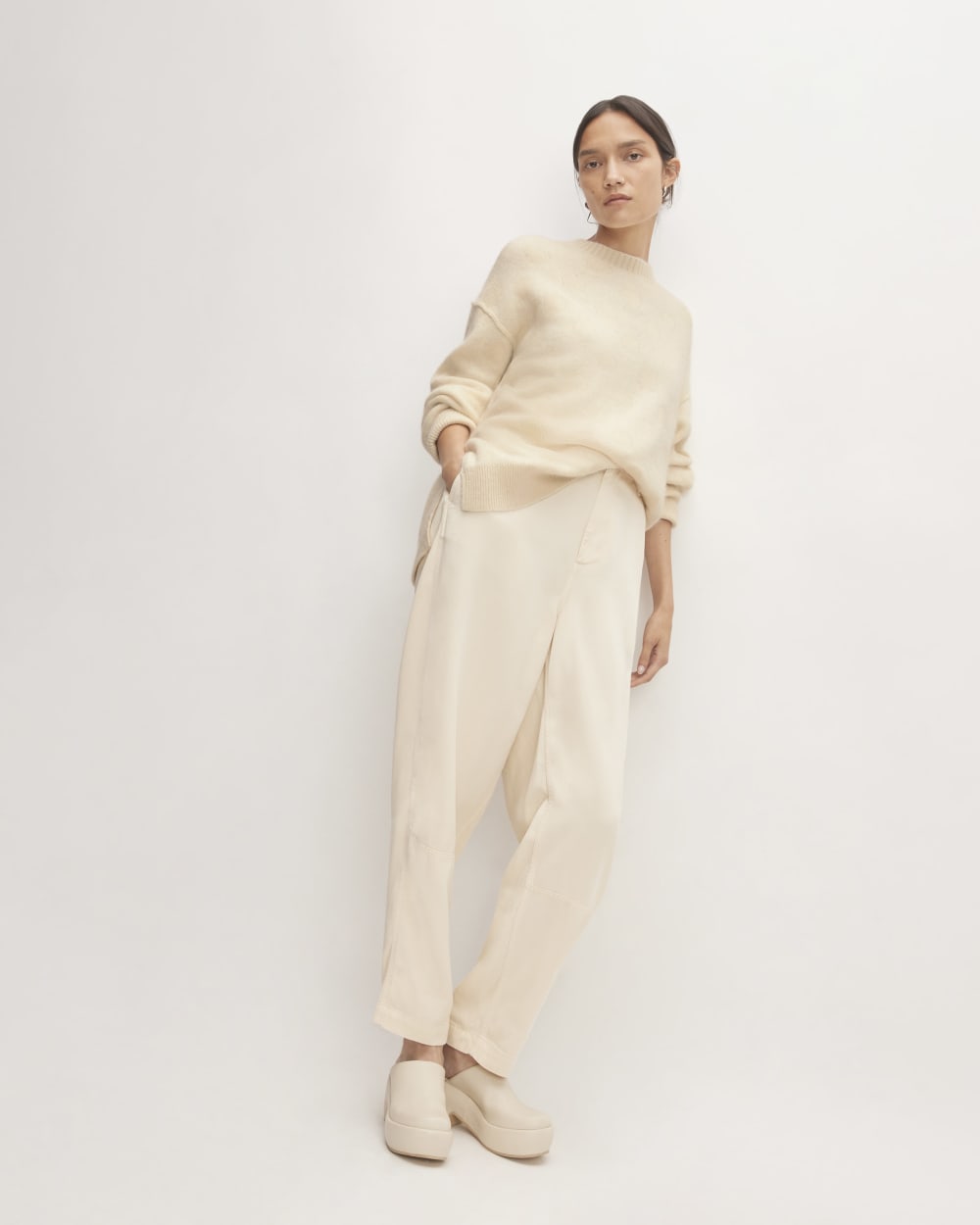 The Alpaca Polka Dot Oversized Crew | Snow / Canvas Polka Dot