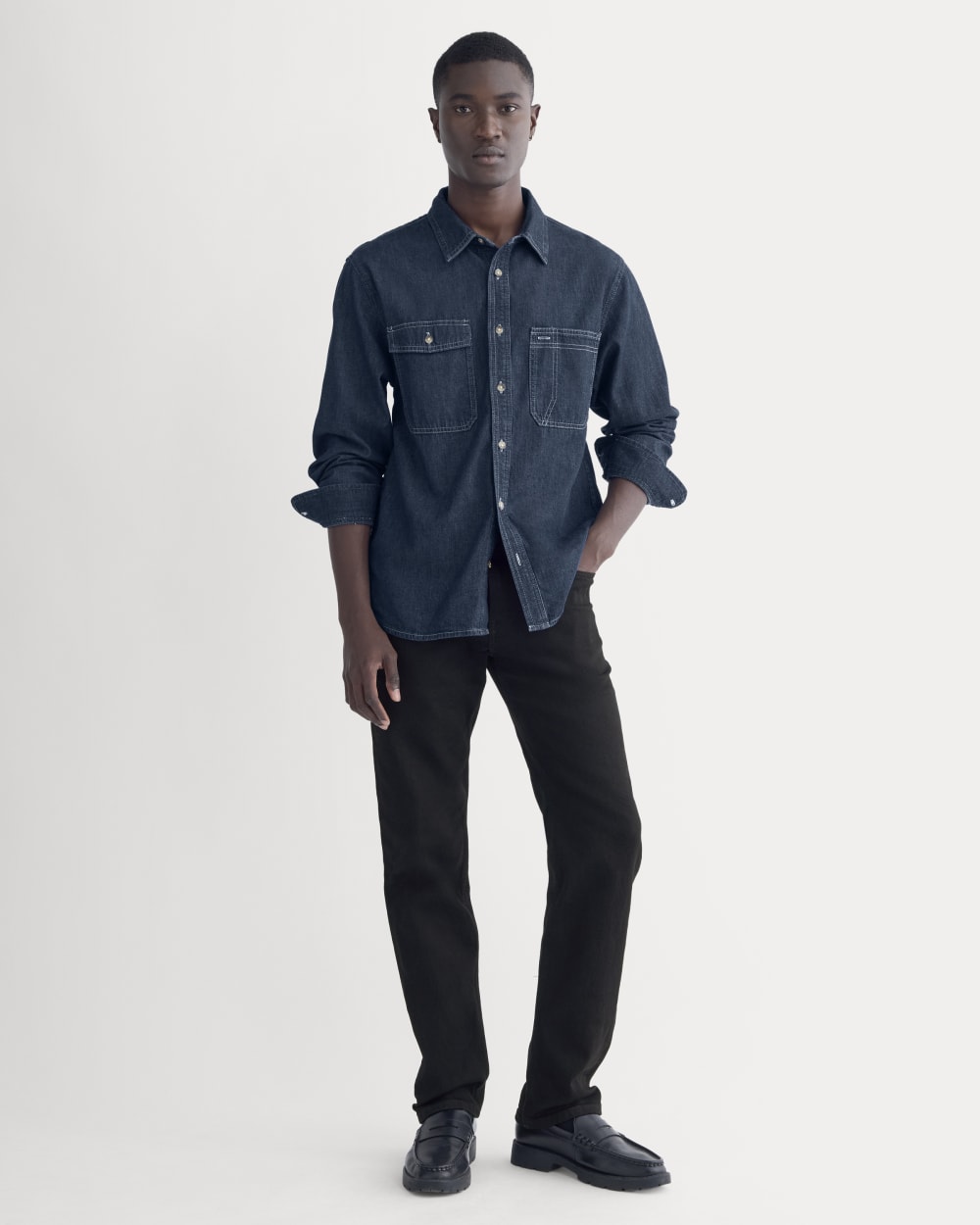Denim Utility Shirt | Dark Indigo