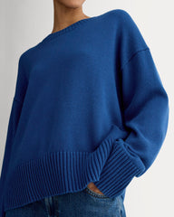 The Boxy Sweater in Everyday Cotton | Bright Cobalt