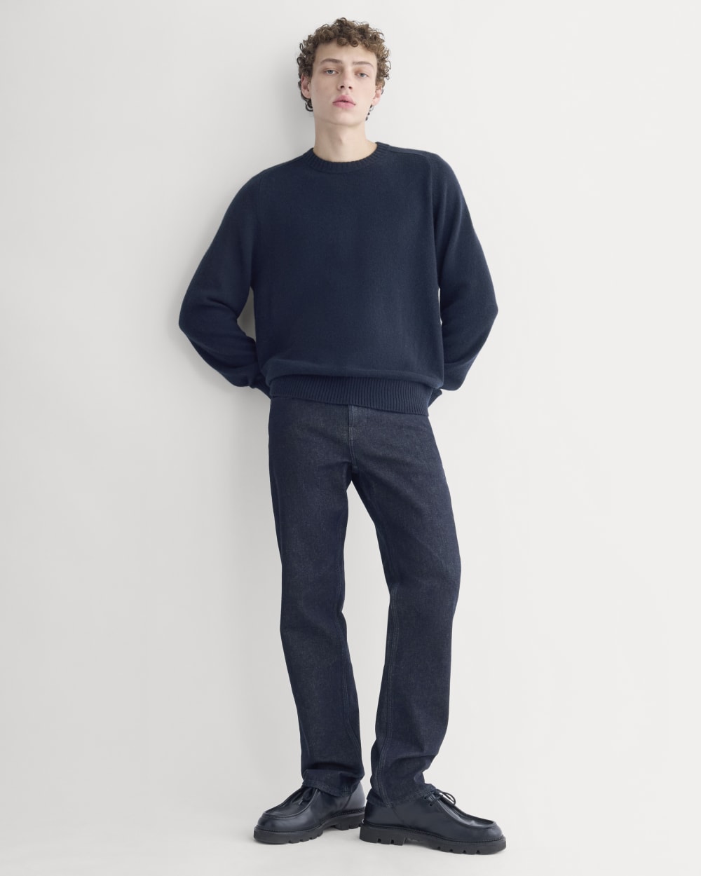 Midweight Cashmere Crew |  Navy