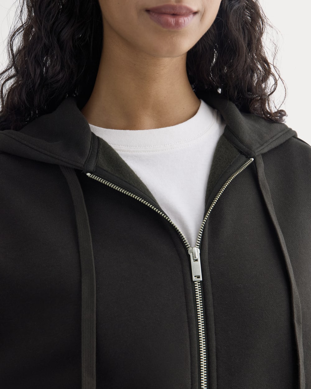 Luxe Fleece Oversized Full-Zip Hoodie | Black