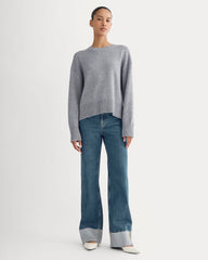 The Boxy Sweater in Everyday Cotton | Blue Indigo/Canvas Twist