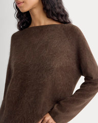 Lush Cashmere Boatneck Sweater | Raven