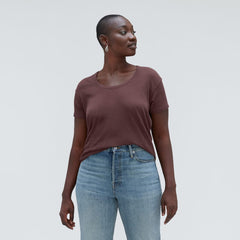 The Air Scoop-Neck Tee | Espresso