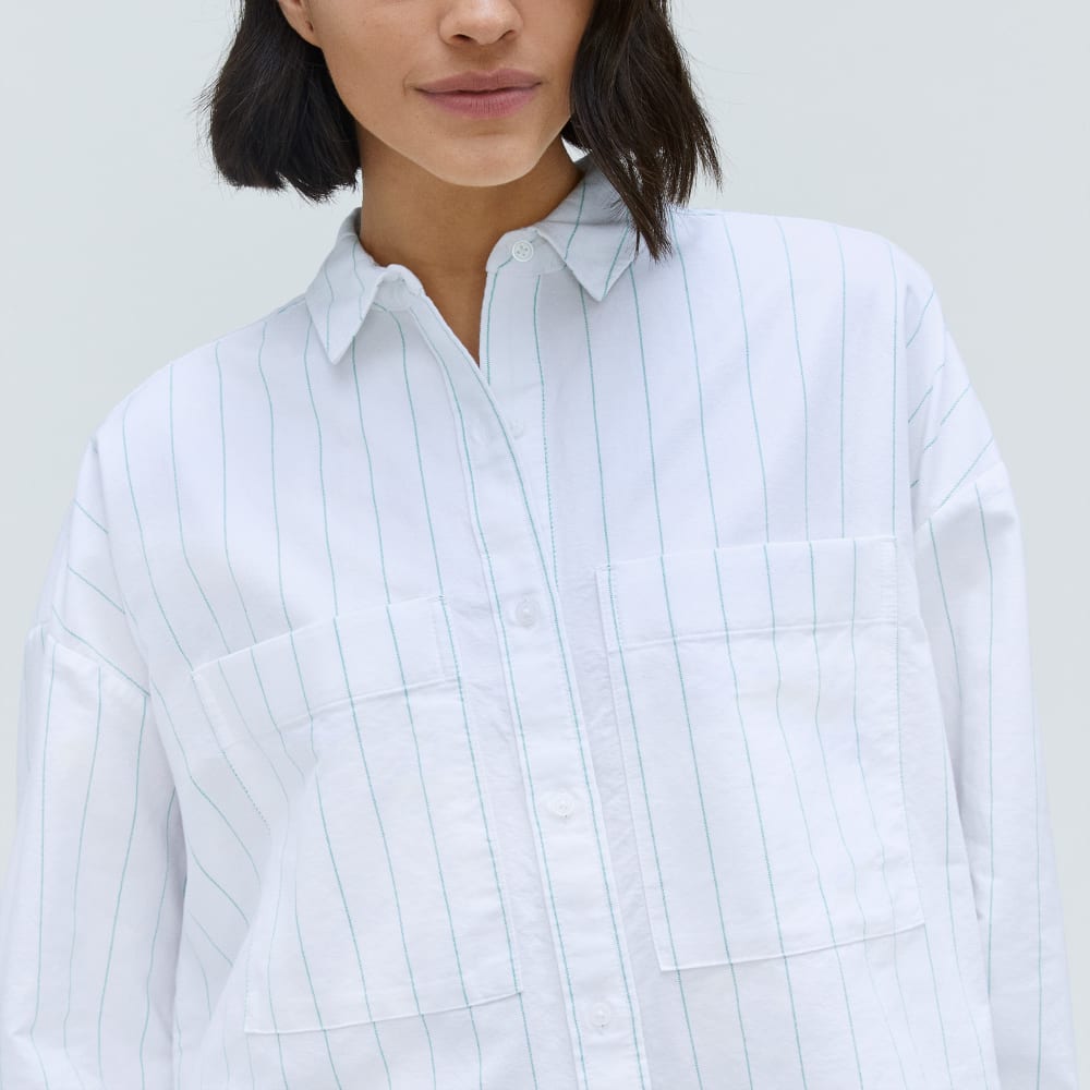 The Boxy Oxford | Mint / White