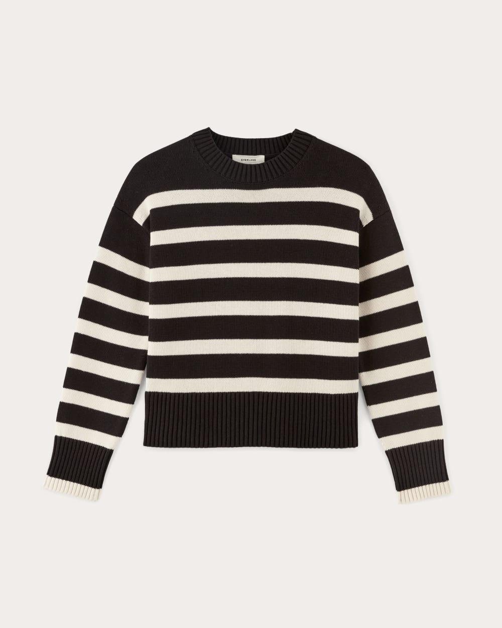 The Boxy Sweater in Everyday Cotton | Black / Canvas