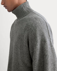 Luxe Merino Relaxed Turtleneck | Heathered Charcoal