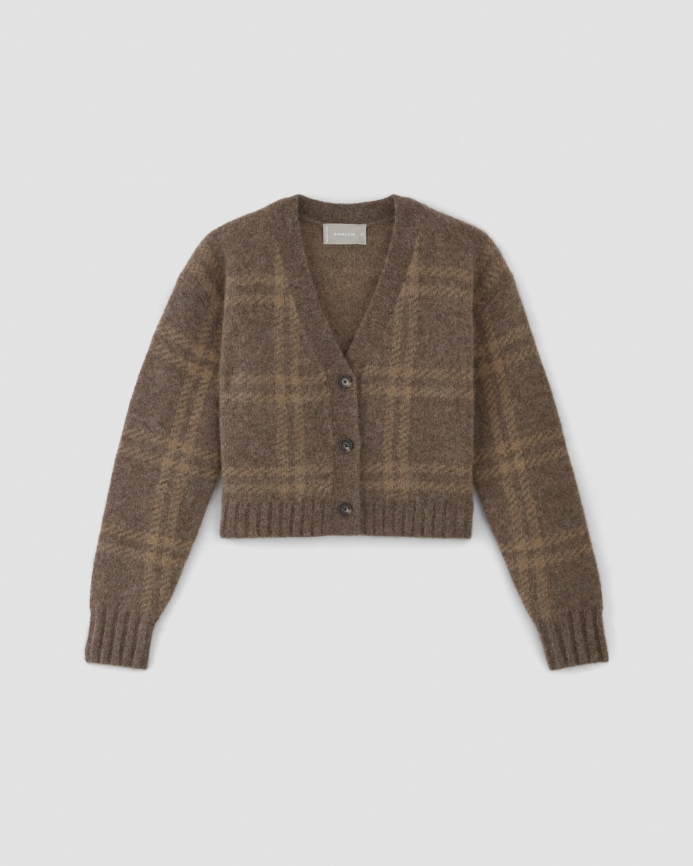 The Alpaca V-Neck Cropped Cardigan | Cocoa / Tiger's Eye