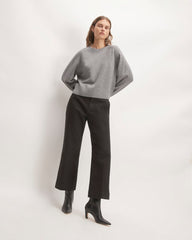 The Boxy Crew in Cashmere | Heathered Grey