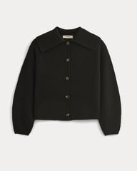 Fisherman Cardigan in Wool Cashmere | Black