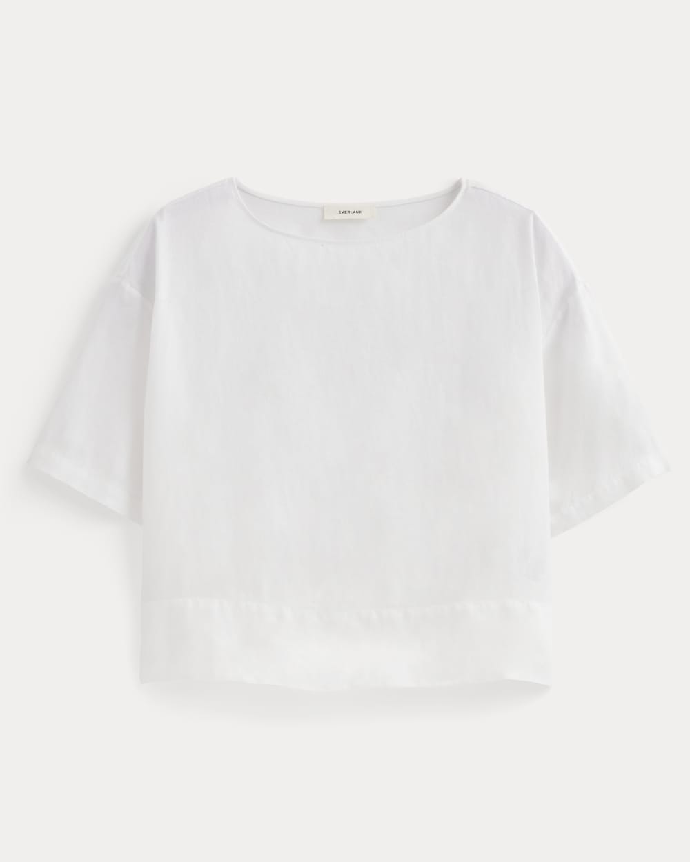 The Boatneck Top in Linen | White
