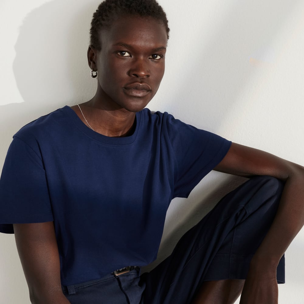 The Box-Cut Tee in Essential Cotton | Ocean Cavern | No Pocket