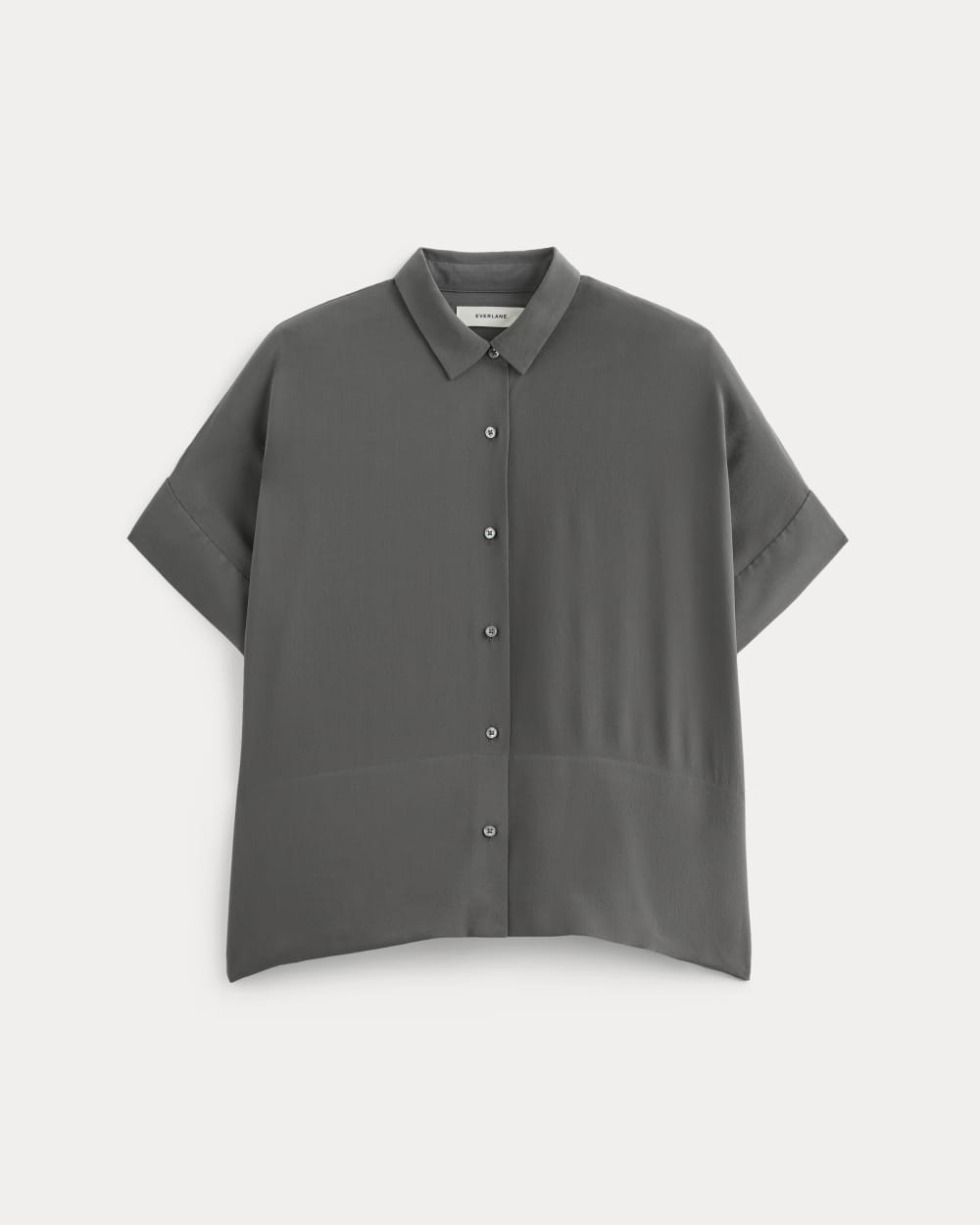 The Boxy Shirt in Washable Silk | Graphite