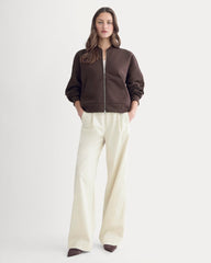 Luxe Fleece Bomber Jacket | Dark Chocolate