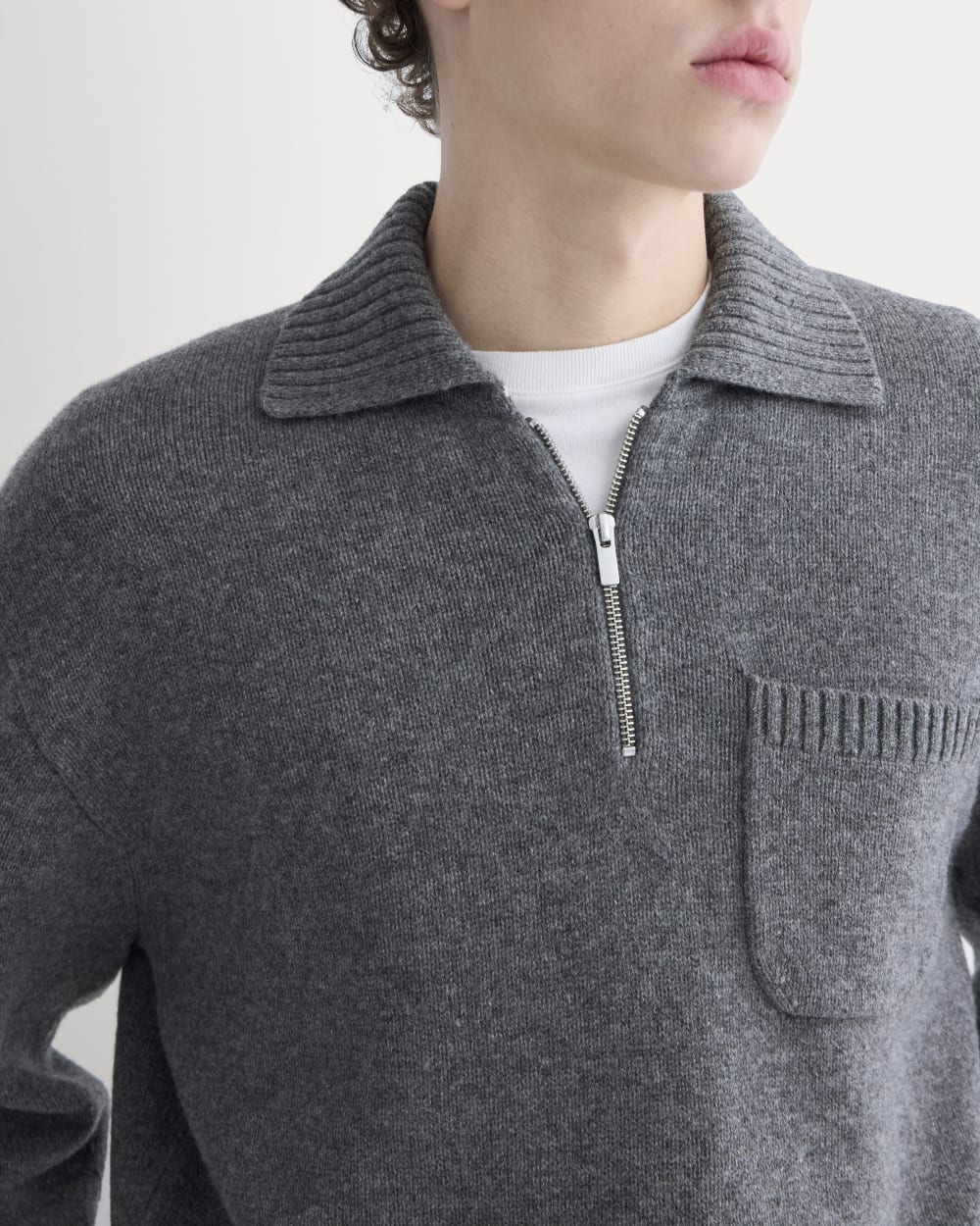 Luxe Merino Quarter-Zip Pullover | Heathered Charcoal