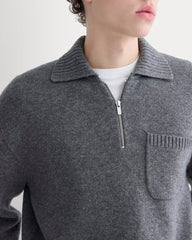 Luxe Merino Quarter-Zip Pullover | Heathered Charcoal