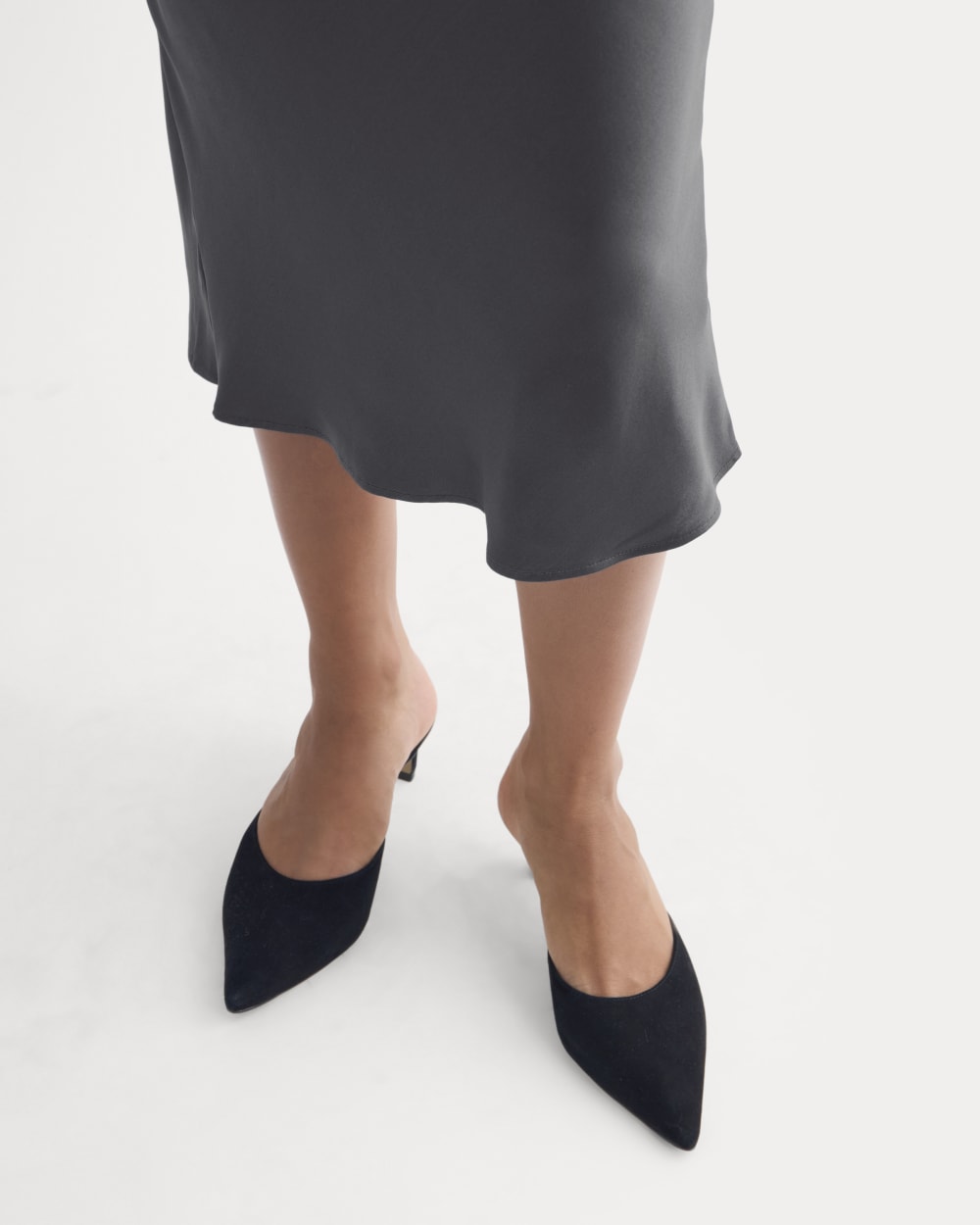 Slip Skirt in Silk Charmeuse | Graphite