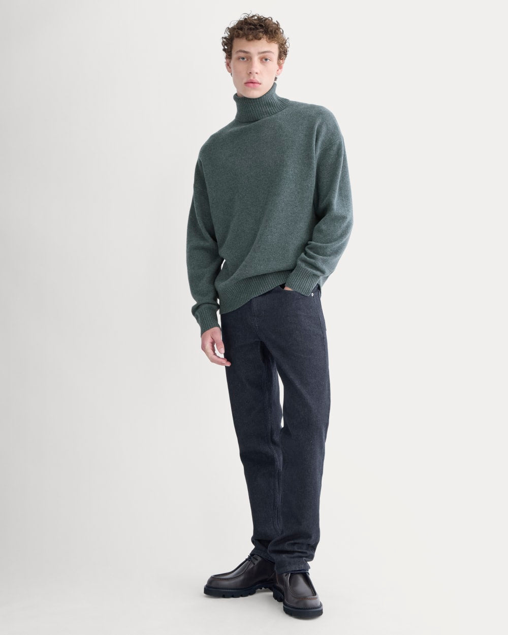 Luxe Merino Relaxed Turtleneck | Heather Midnight Navy