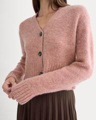 High V Cropped Cardigan in Alpaca | Heather Ash Rose