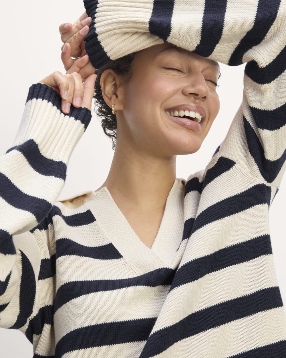 The Boxy Polo in Everyday Cotton | Canvas / Navy