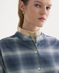 Flannel Shirt | Blue Ombre Plaid